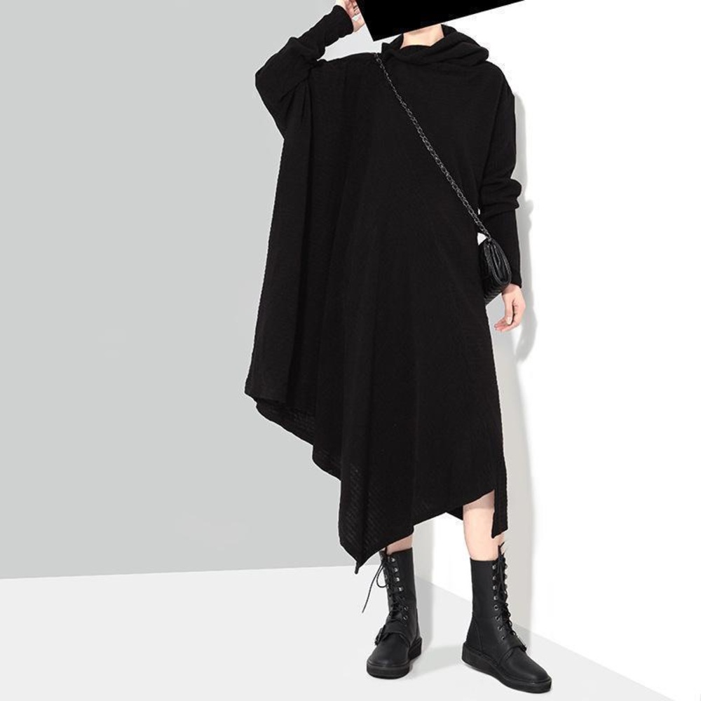 Marigold shadows Bonhoeffer scarf dress, black